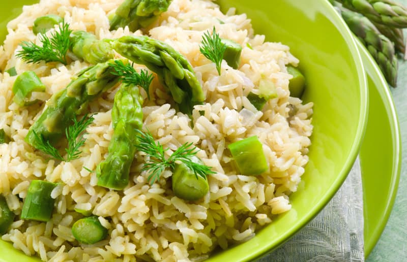 Sautéed Garlic Asparagus And Brown Rice Recipe